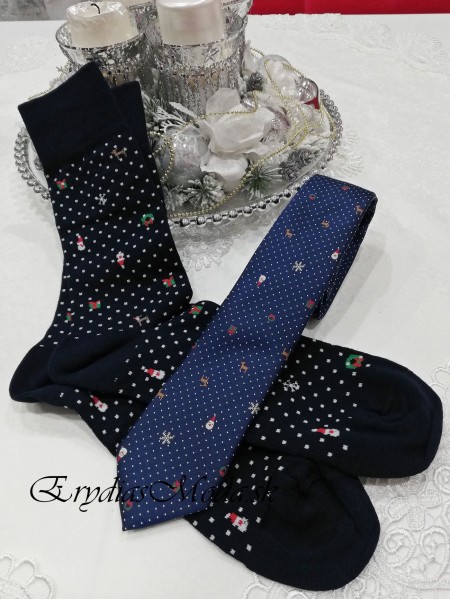 Darčeková sada kravata a ponožky modrá KPM12