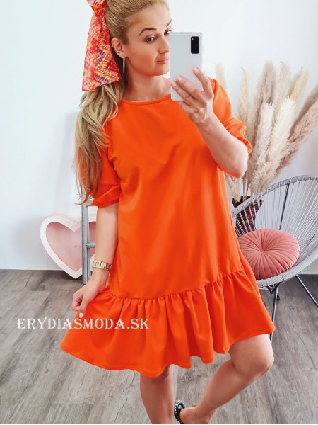 Bavlnené šaty Lima oranžové TK255