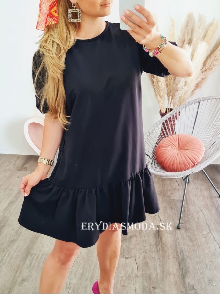 Bavlnené šaty Lima čierne TK255