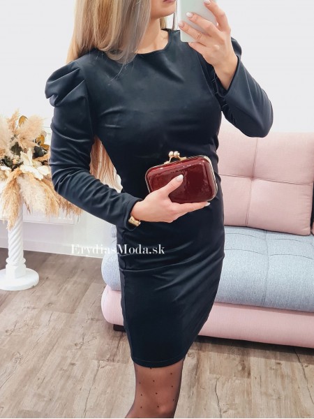 Elegantné čierne zamatové šaty Stacy 22109