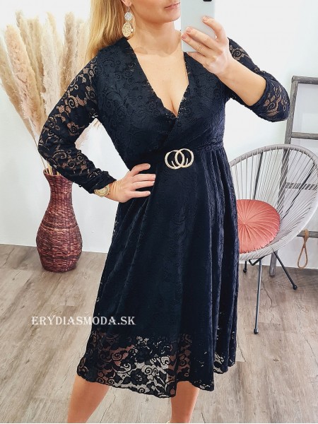 Elegantné šaty Julia čierne 9322