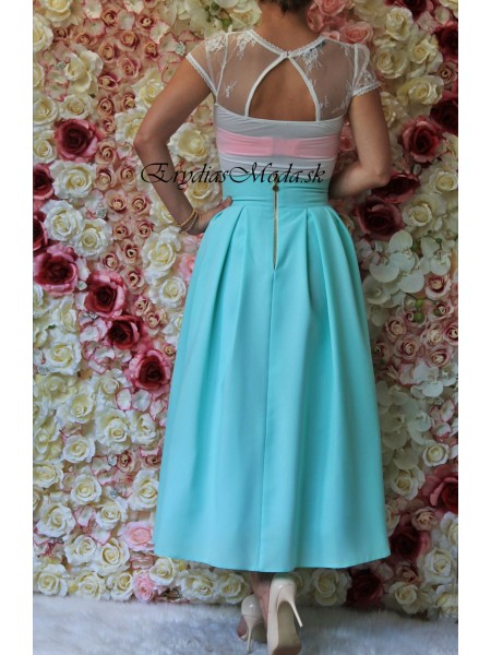 Elegantná sukňa Star mentolová R612